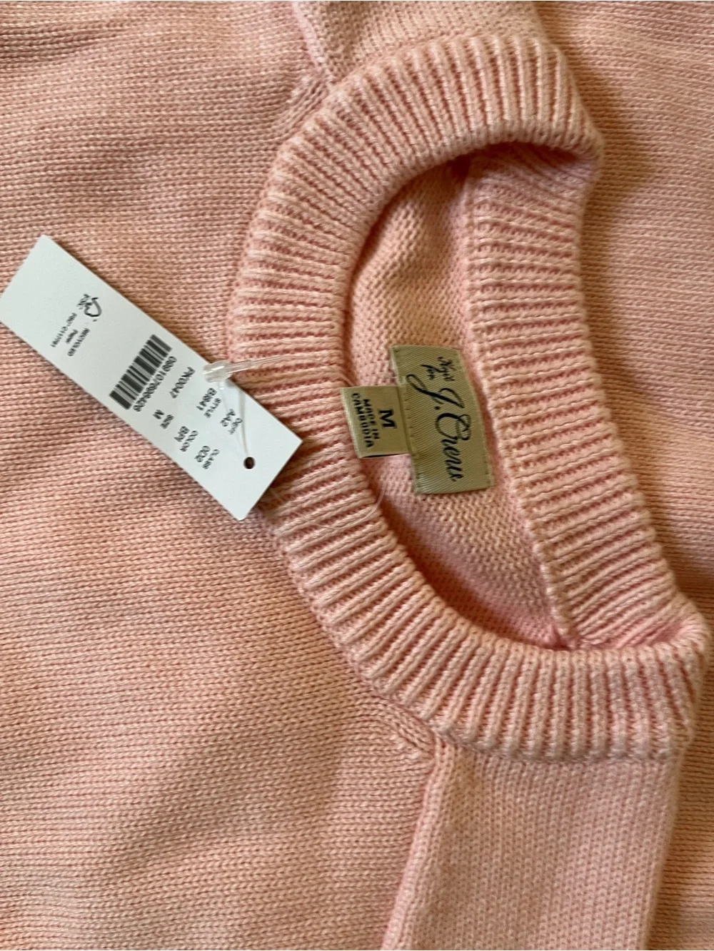 NWT J Crew Light pink cotton knit sweater men’s M